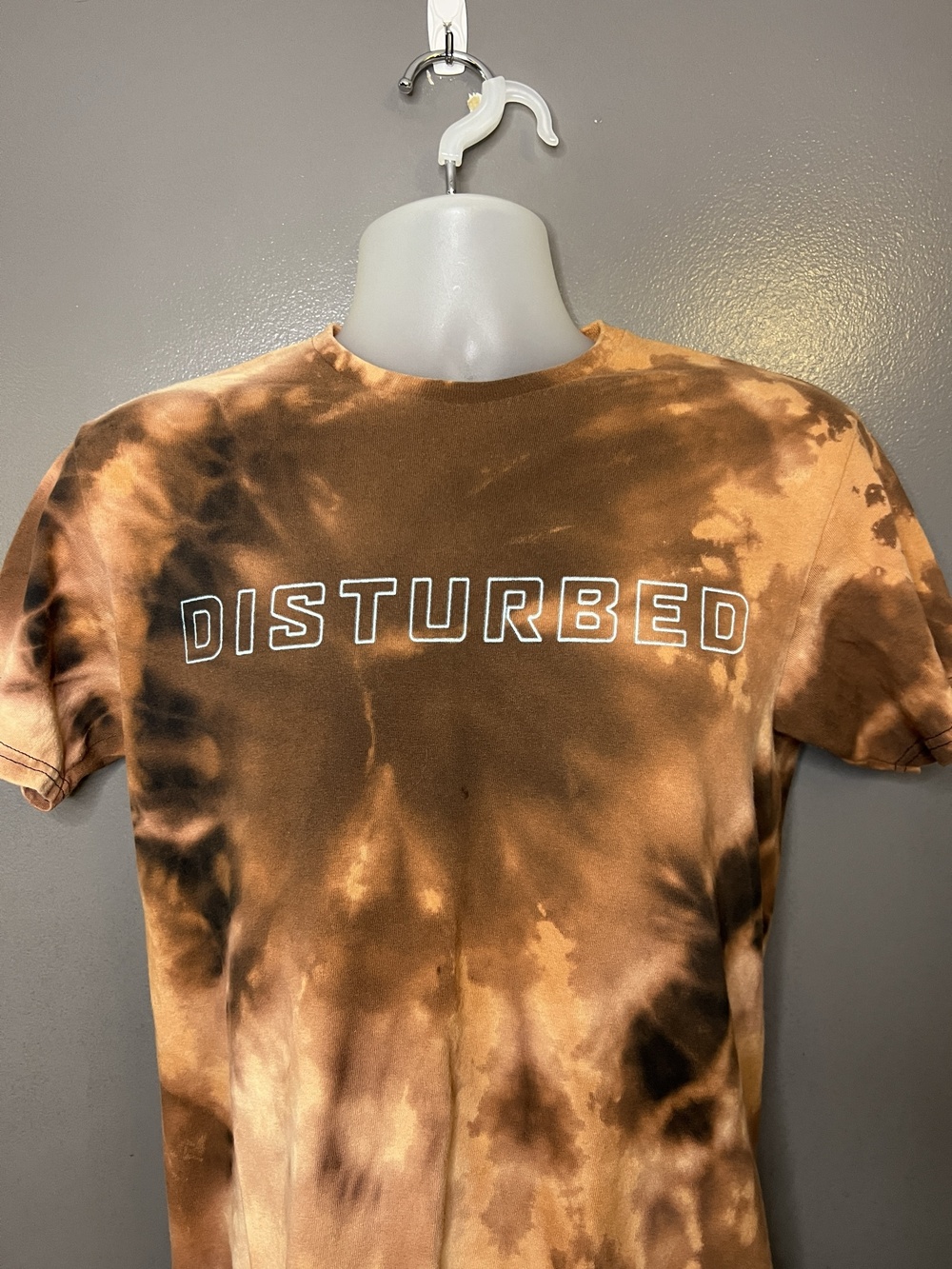 Disturbed Shirt Mens Medium Brown Tie Dye I Am A Disturbed One Graphic Band Tee